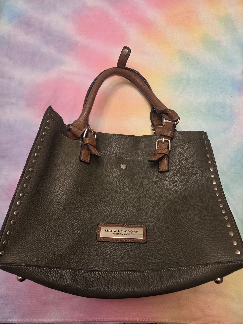 Marc New York Olive Green Leather Tote Purse